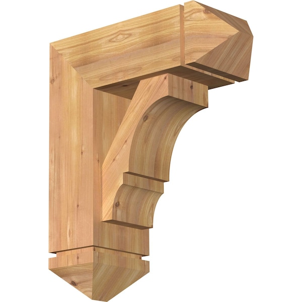 Ekena Millwork Balboa Arts and Crafts Smooth Bracket w/ Offset Brace, Western Red Cedar, 7 1/2"W x 20"D x 24"H BKT0806X20X24BOA03SWR - main